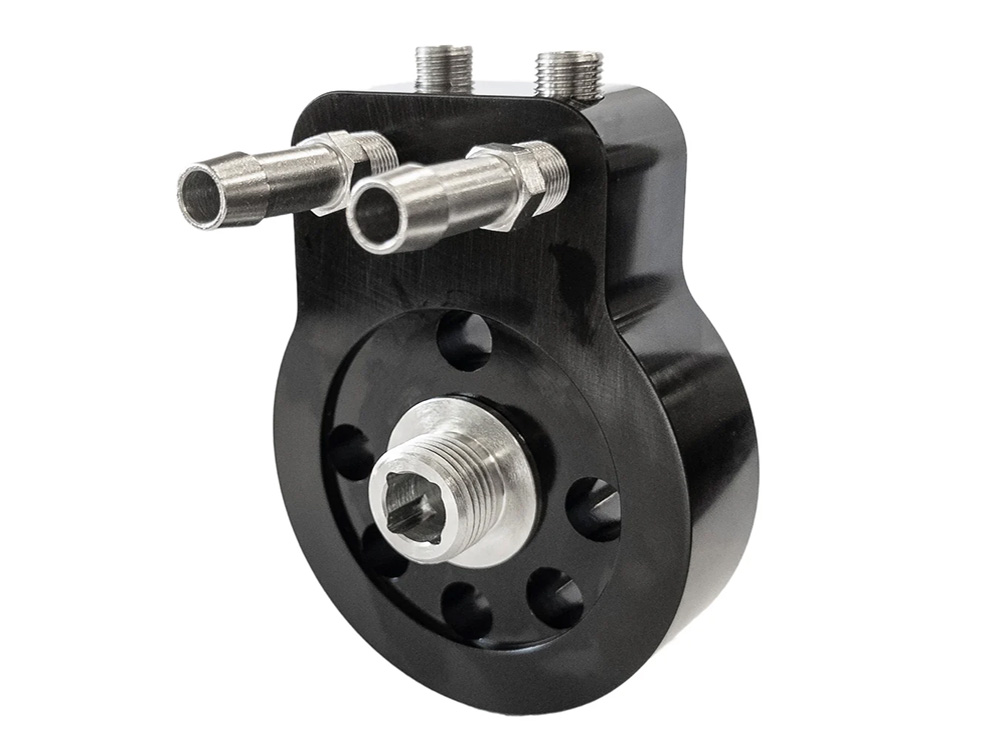 Jagg Oil Coolers Oil Cooler Adaptor with By-pass. Fits Air Cooled Milwaukee-Eight 2018up