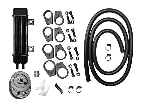 Jagg Oil Coolers 6-Row Vertical Slimline Oil Cooler Kit. Fits Most Big Twin 1984-2017