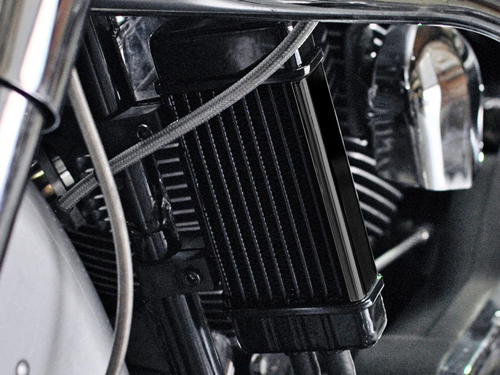 Jagg Oil Coolers 10-Row Vertical Wideline Oil Cooler Kit. Fits Softail 2018up