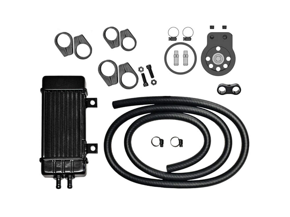 Jagg Oil Coolers 10-Row Vertical Wideline Oil Cooler Kit. Fits Softail 2018up