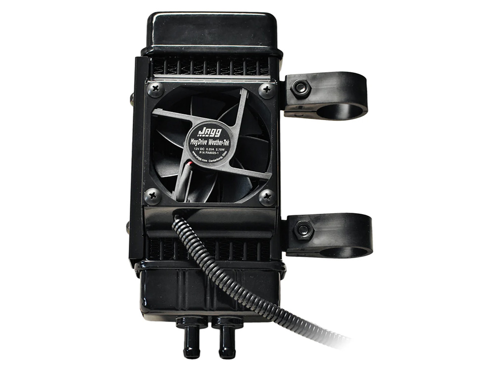 Jagg Oil Coolers Fan Assisted 10 Row Vertical Oil Cooler Kit. Fits Softail 2018up