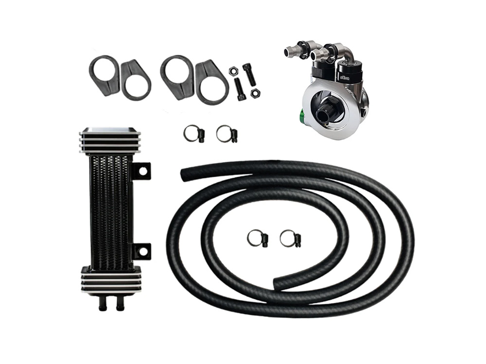 Jagg Oil Coolers 6-Row Vertical Deluxe Oil Cooler Kit. Fits Sportster 1986-2021