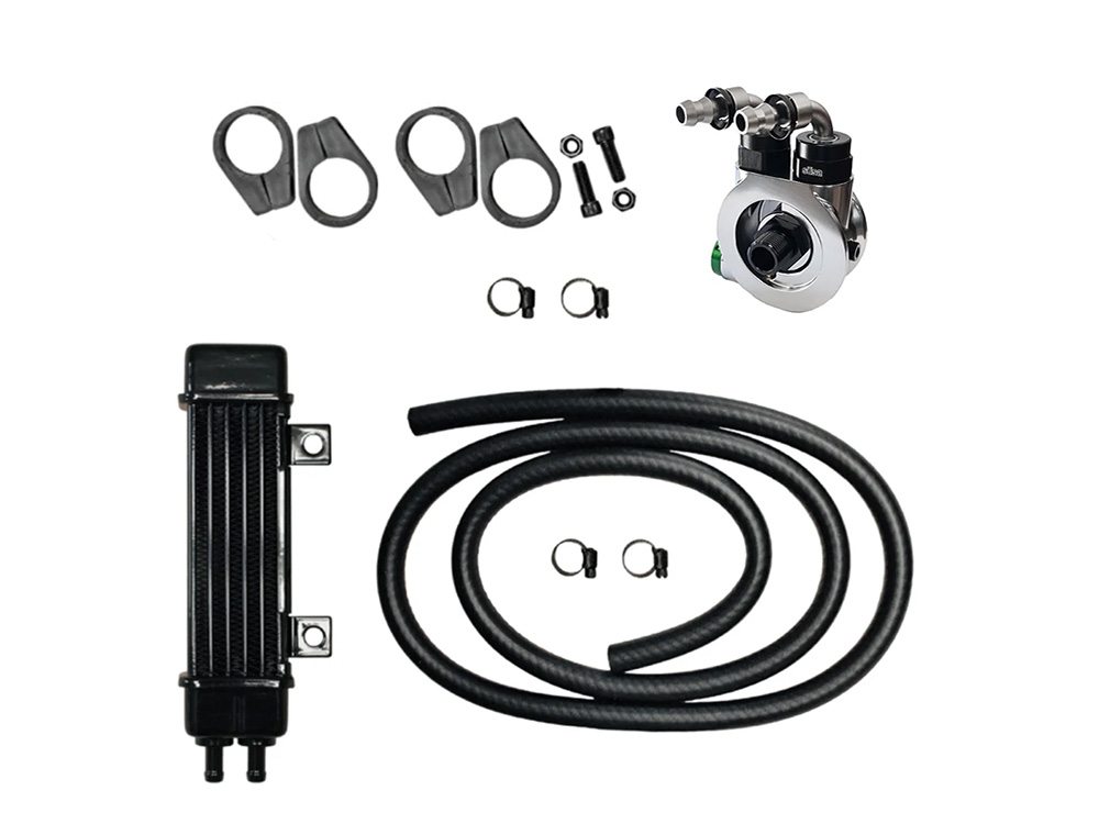 Jagg Oil Coolers 6-Row Vertical Slimline Oil Cooler Kit. Fits Sportster 1986-2021