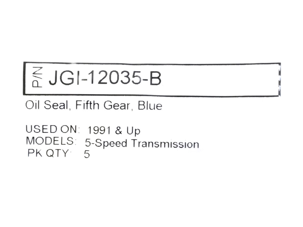 James Gaskets Inc Transmission 5th Gear, Main Drive Gear End Seal – Pack of 5. Fits 5Spd Big Twin 1991-2006.