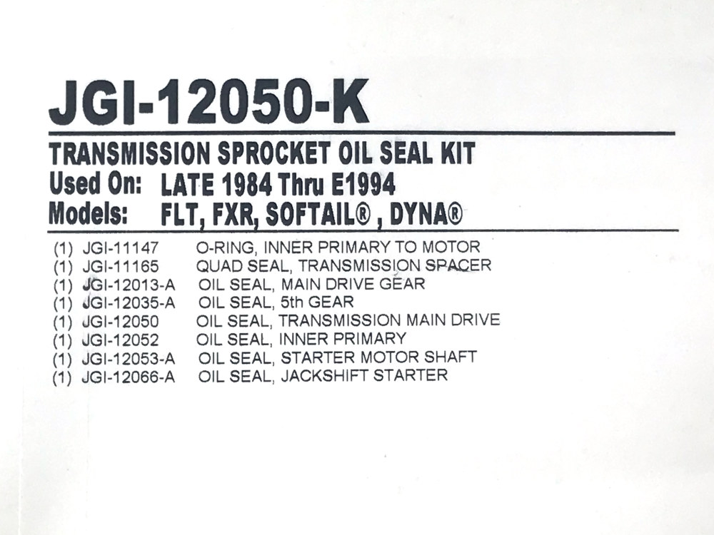 James Gaskets Inc Transmission Main Drive Seal Kit. Fits Big Twin 1984-1994.