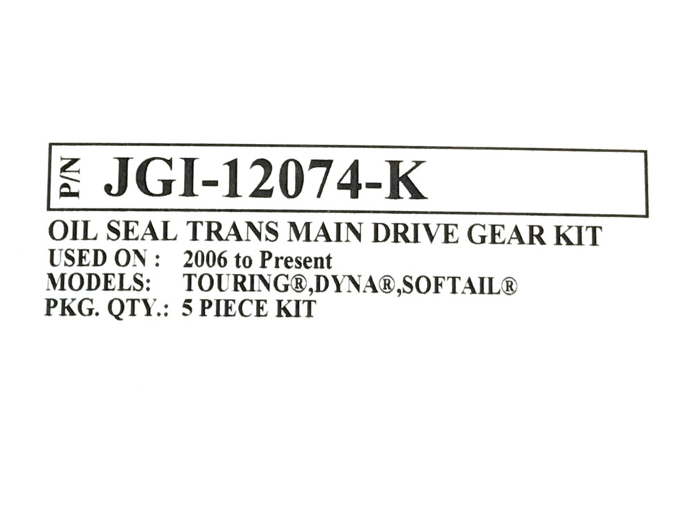 James Gaskets Inc Transmisson Main Drive Seal Kit. Fits 6Spd Big Twin 2006up.