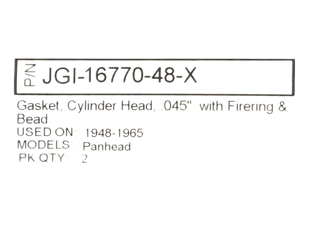 James Gaskets Inc Cylinder Head Gaskets with Firering. Fits Big Twin 1948-1965 with Pan Engine.