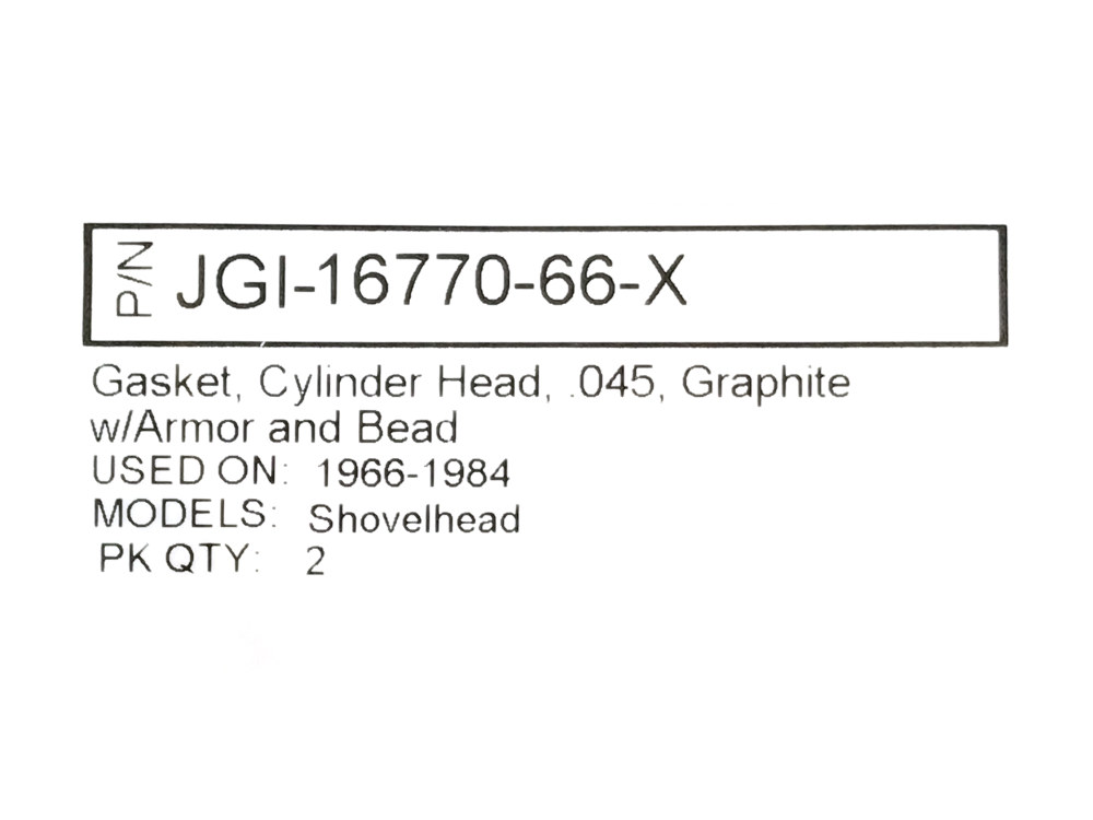 James Gaskets Inc Cylinder Head Gaskets with Firering. Fits Big Twin 1966-1984 with Shovel Engine.