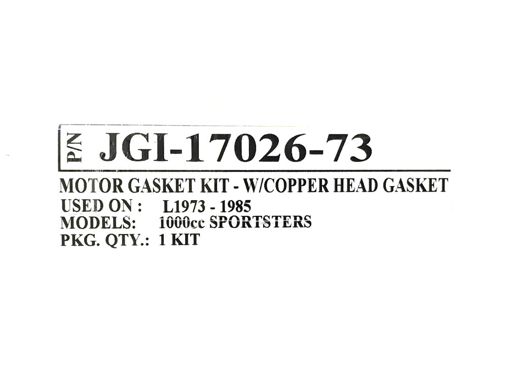 James Gaskets Inc Engine Gasket Kit. Fits Sportster Late 1973-1985 with 1000cc Engine.