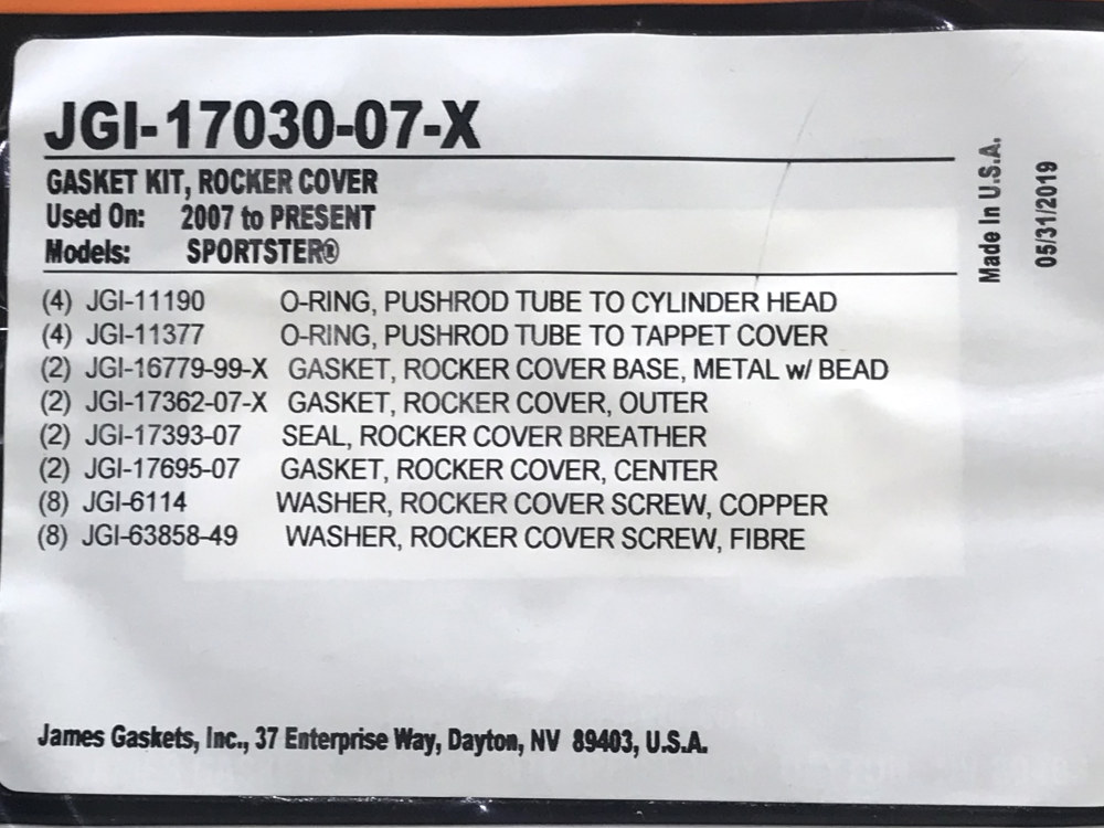 Gasket Kit; Rocker XL%2707-21