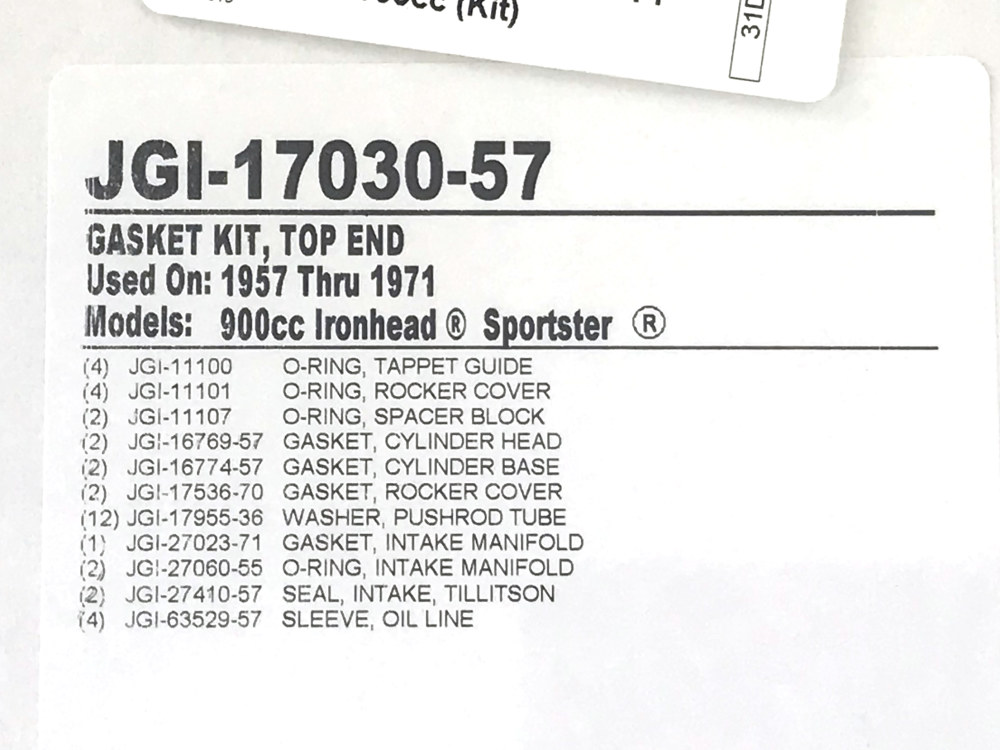 Gasket Kit; Top End XL%2757-71