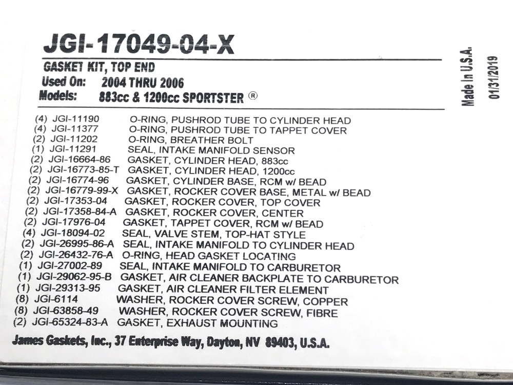 Gasket Kit; Top End XL%2704-06