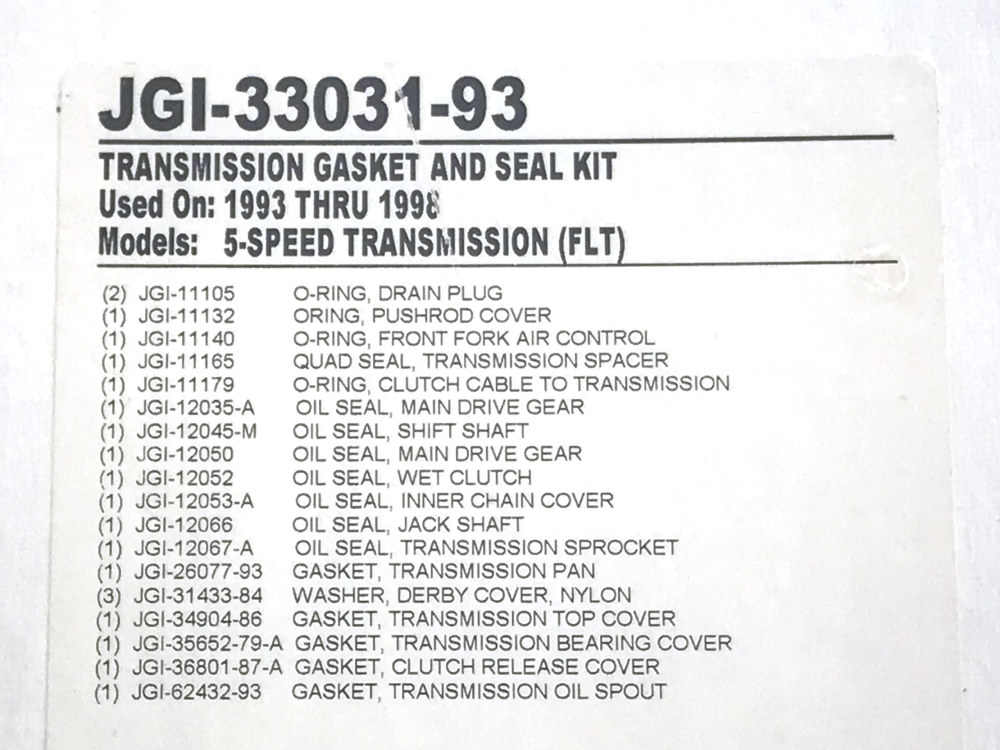 James Gaskets Inc Transmission Gasket Kit. Fits Touring 1993-1998.