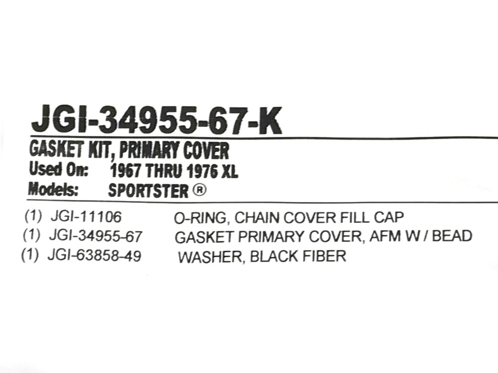 James Gaskets Inc Primary Cover Gasket Kit. Fits Sportster 1967-1976.