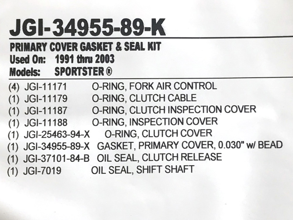 James Gaskets Inc Primary Cover Gasket Kit. Fits Sportster 1991-2003.