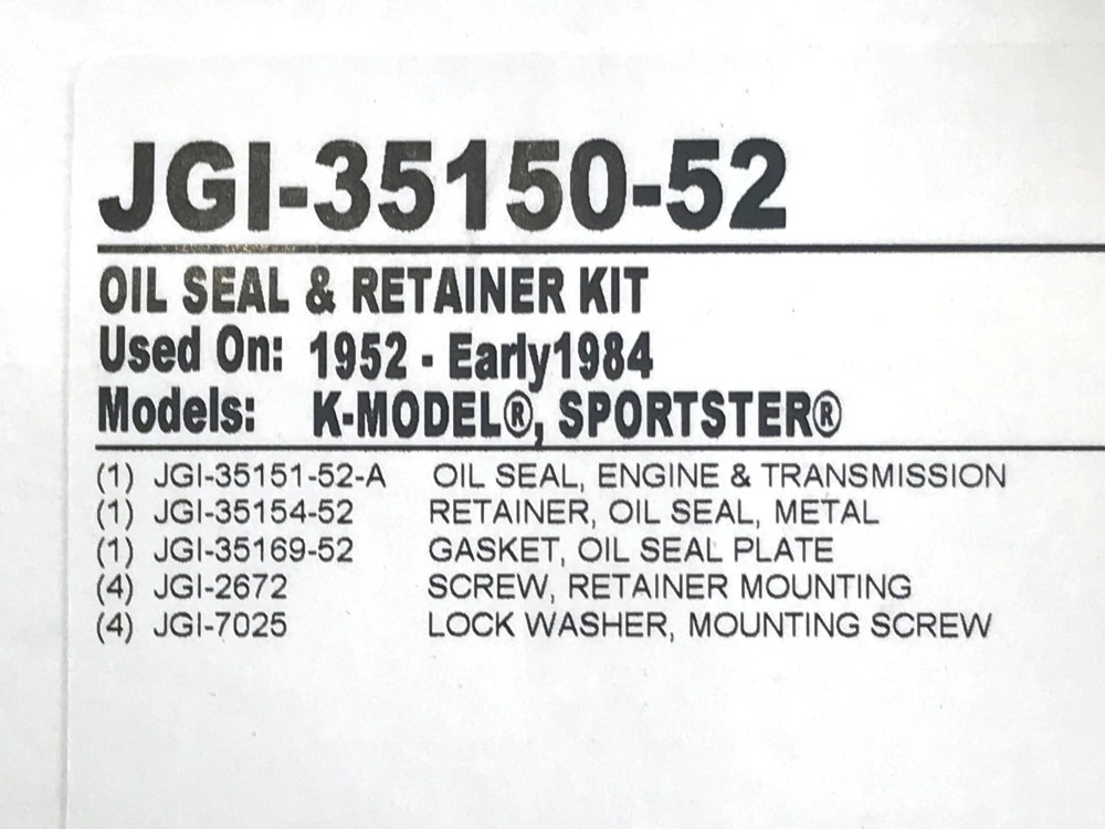 James Gaskets Inc Sprocket Shaft Seal & Retainer Kit. Fits Sportster 1952-1983.