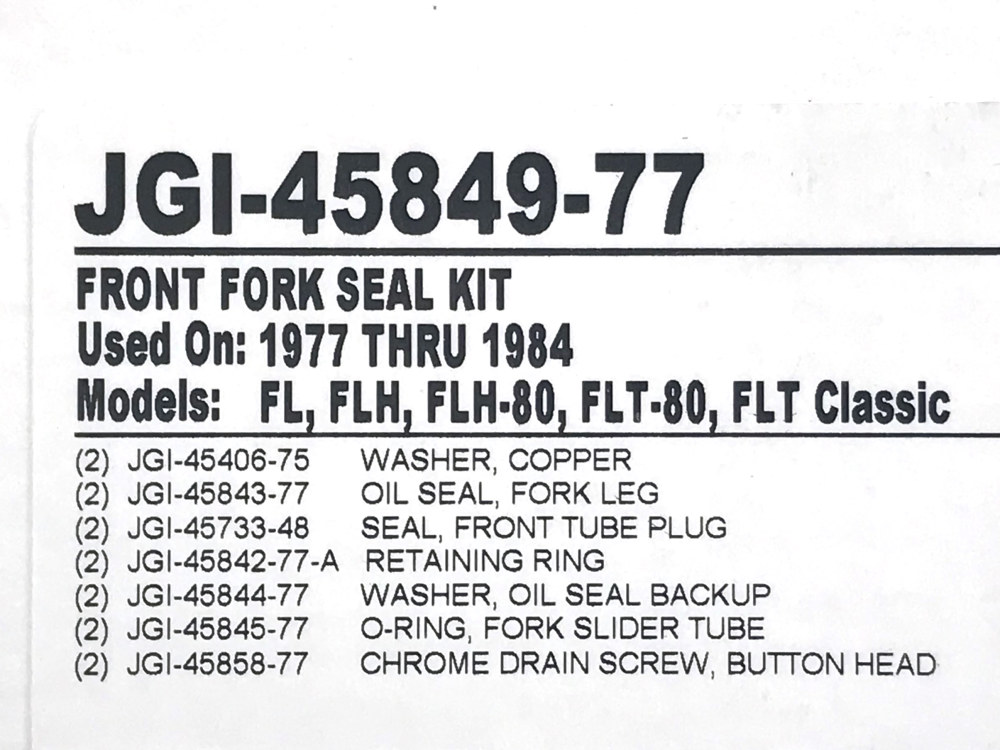 James Gaskets Inc 41mm Fork Seal Kit. Fits FL 1977-1984 & FXWG 1980-1983.