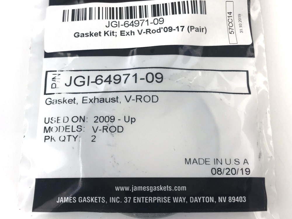 James Gaskets Inc Exhaust Gasket Kit. Fits V-Rod 2009-2017.