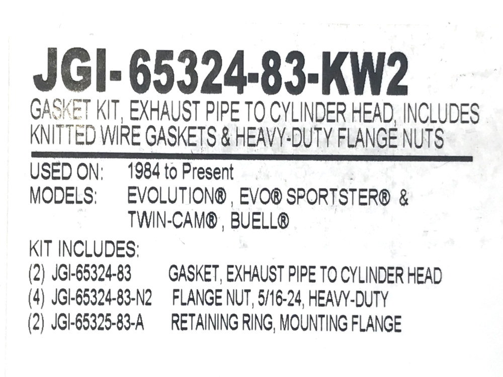 James Gaskets Inc Exhaust Gasket Kit with Race/Screamin Eagle Style Gaskets. Fits Big Twin 1984up & Sportster 1986-2021.