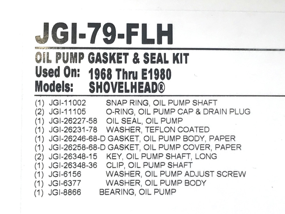 Gasket Kit; O/Pump BT%2768-80