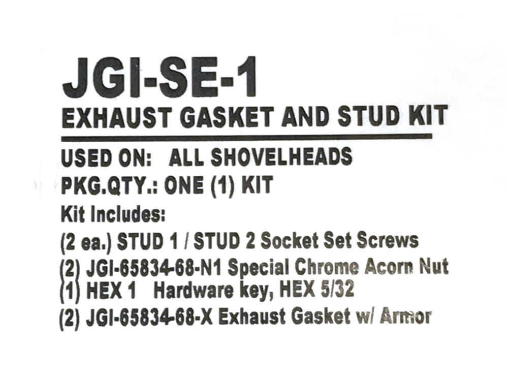 Gasket Kit; Exh BT%2766-84 w/Studs,