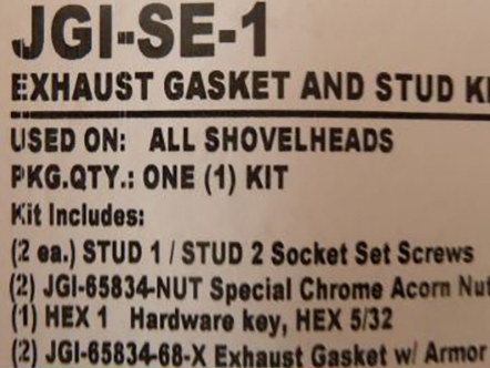 Gasket Kit; Exh BT%2766-84 w/Studs,