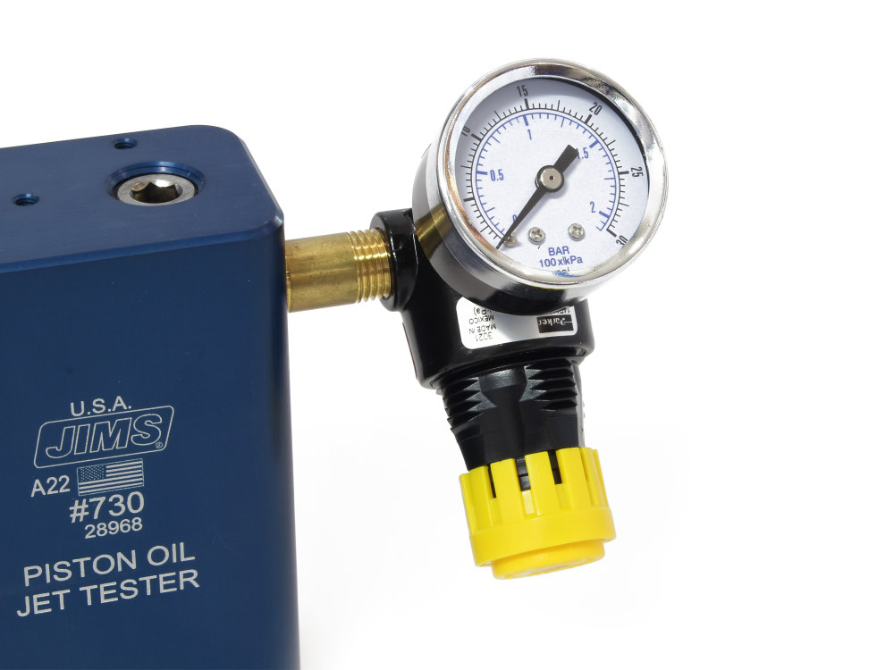 Jims Piston Jet Tester Tool. Use on Milwaukee-Eight and Twin Cam Engines