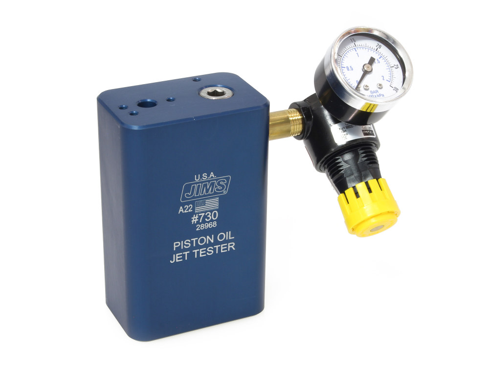 Jims Piston Jet Tester Tool. Use on Milwaukee-Eight and Twin Cam Engines