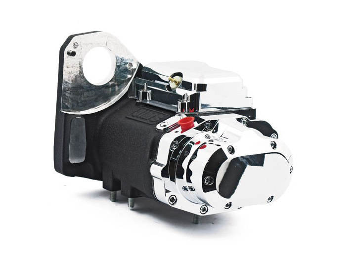 Jims 5 Speed Transmission – Black. Fits Softail 1990-1999.