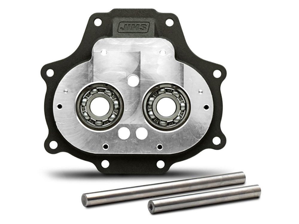 Jims Trapdoor with Wide Bearing Upgrade – Black. Fits Big Twin 2007up with OEM 6 Speed Transmission.