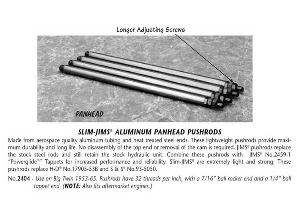 Jims Adjustable Pushrods. Fits Panhead 1953-1965.