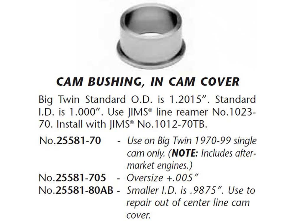 Jims Cam Cover Bushing. Fits Big Twin 1970-1999.