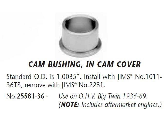 Jims Cam Cover Bushing. Fits Big Twin 1936-1969.