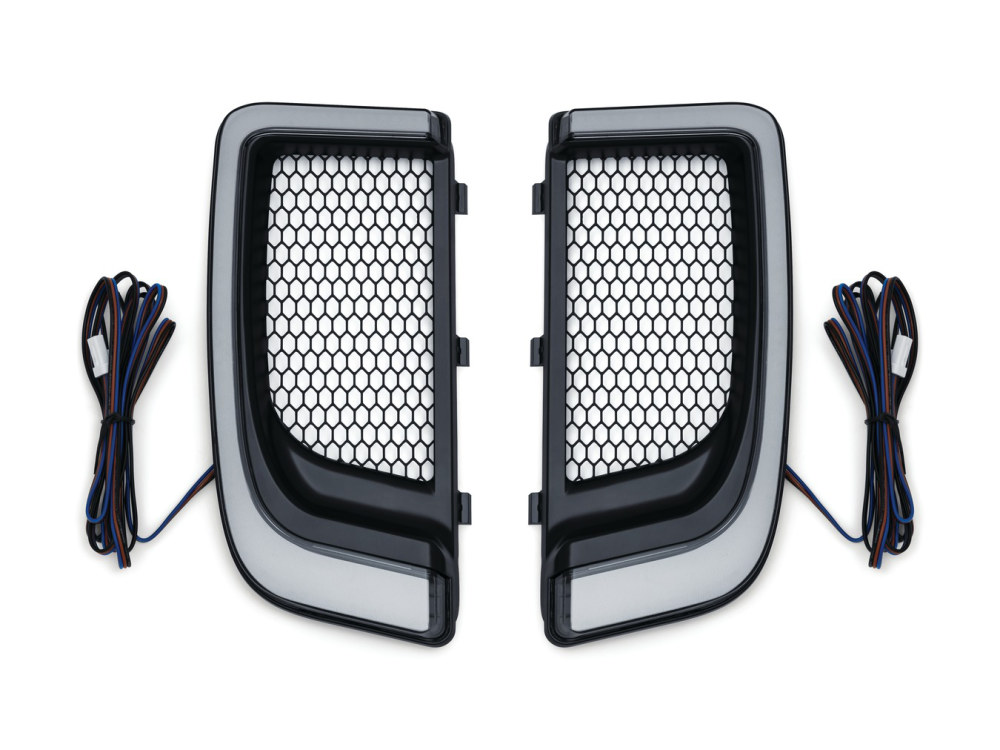 Lower Fairing Grills; FLHT%2714up Blk