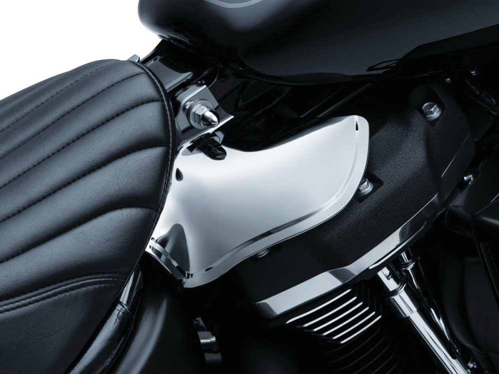 Kuryakyn Saddle Shields Heat Deflectors with Reflective Smoke. Fits Softail 2018up.