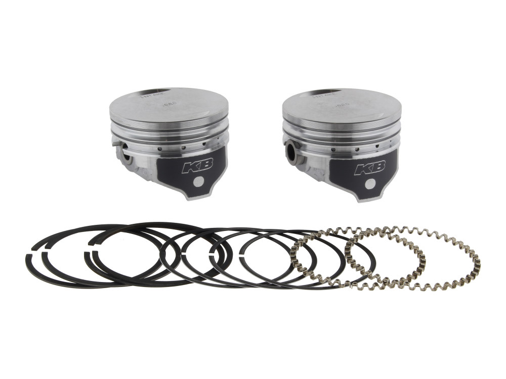 KEITH BLACK PISTONS +.020in. Flat Top Pistons with 9.0:1 Compression Ratio. Fits Sportster 1986-2021 with 1200cc Engine & Sportster 1986-1987 with 1100cc Engine.