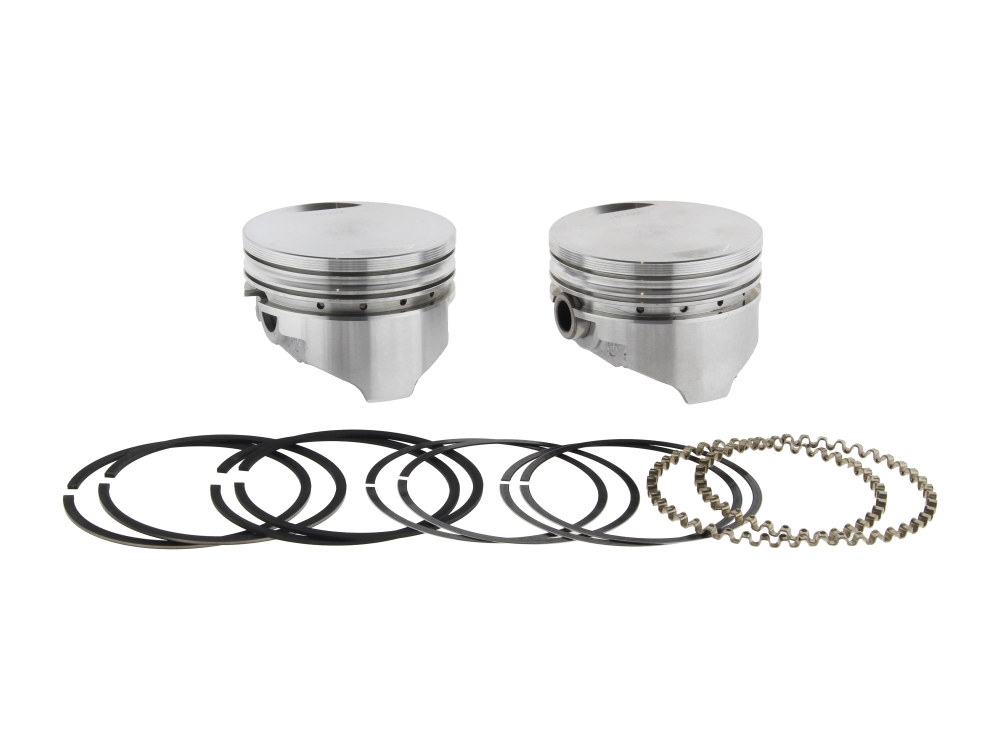 KEITH BLACK PISTONS +.040in. Flat Top Pistons with 9.0:1 Compression Ratio. Fits Sportster 1986-2021 with 1200cc Engine & Sportster 1986-1987 with 1100cc Engine.
