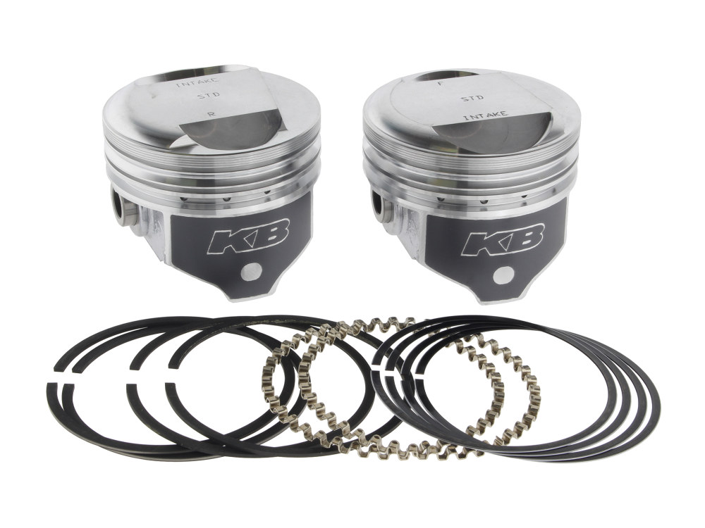 KEITH BLACK PISTONS Std Dome Top Pistons with 10.5:1 Compression Ratio. Fits Big Twin 1984-1999 with Evo Engine.