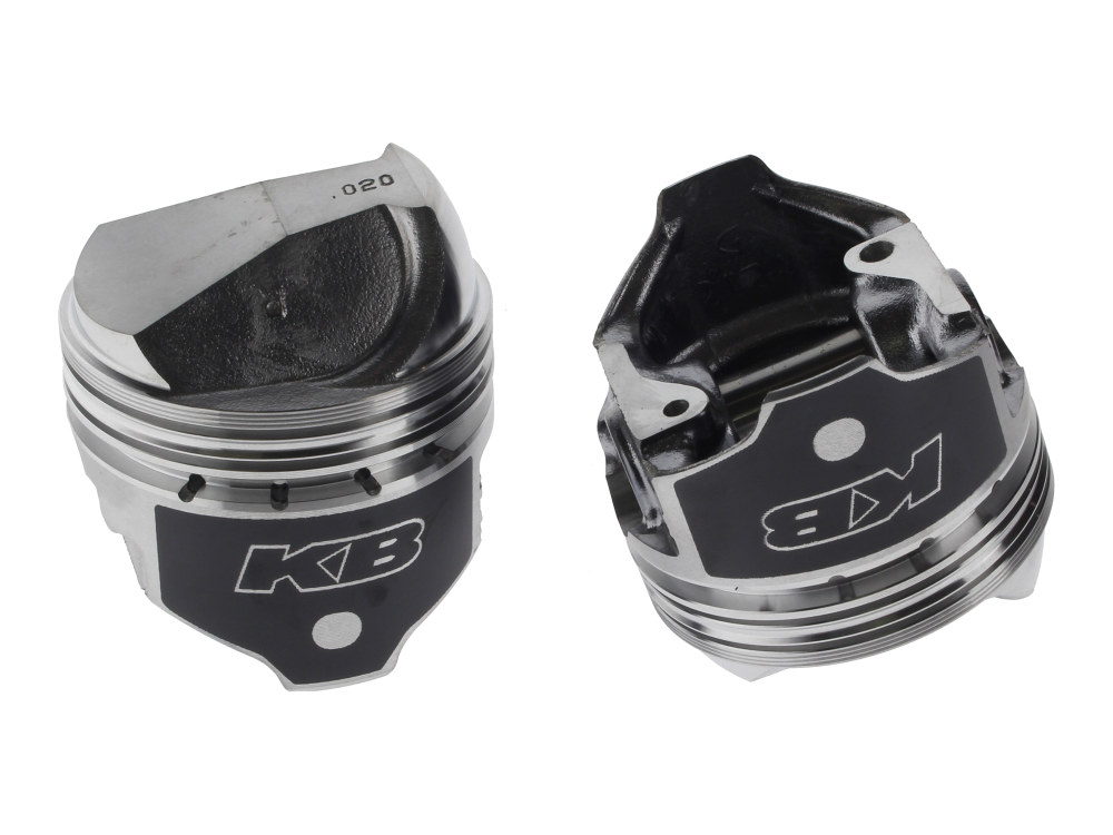 KEITH BLACK PISTONS +.020in. Dome Top Pistons with 8.2:1 Compression Ratio. Fits Sportster 1972-1985 with 1000cc Engine.