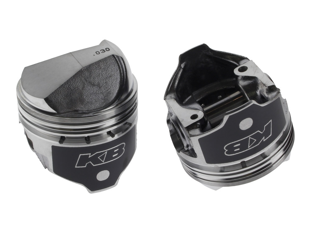 KEITH BLACK PISTONS +.030in. Dome Top Pistons with 8.2:1 Compression Ratio. Fits Sportster 1972-1985 with 1000cc Engine.