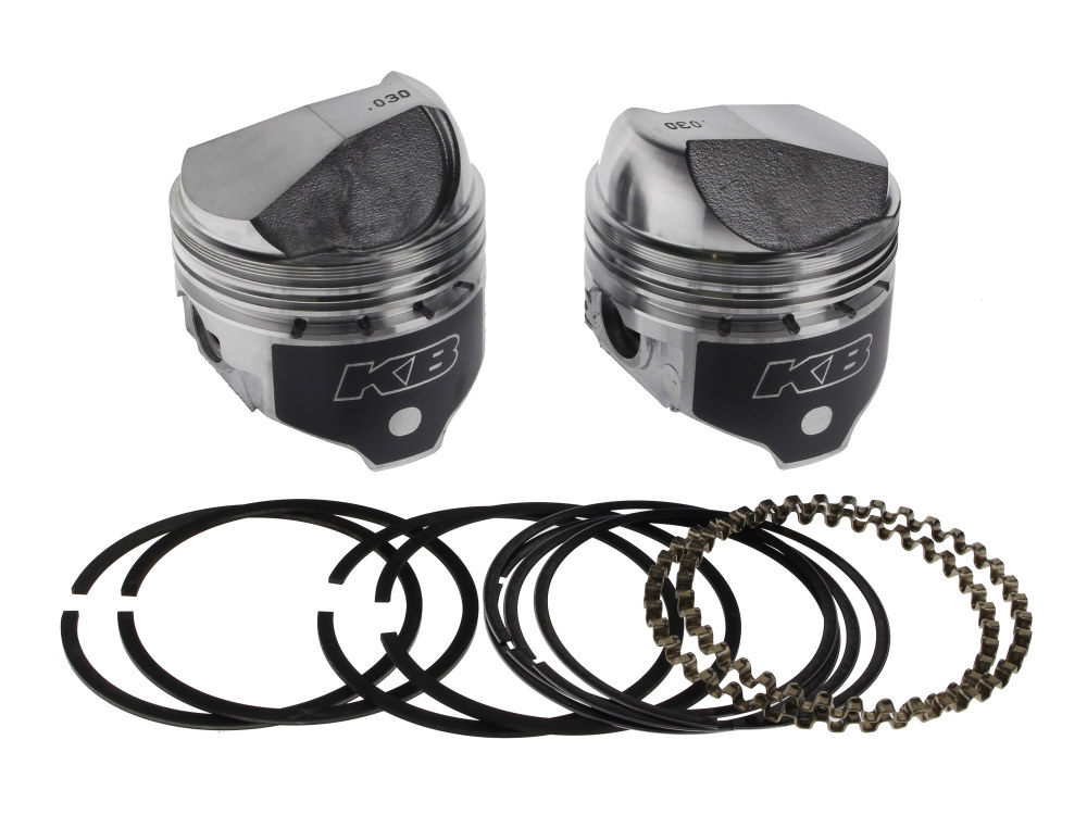 KEITH BLACK PISTONS +.030in. Dome Top Pistons with 8.2:1 Compression Ratio. Fits Sportster 1972-1985 with 1000cc Engine.