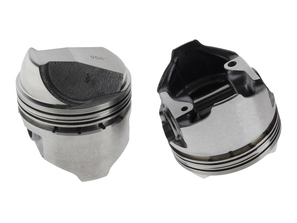 KEITH BLACK PISTONS +.050in. Dome Top Pistons with 8.2:1 Compression Ratio. Fits Sportster 1972-1985 with 1000cc Engine.