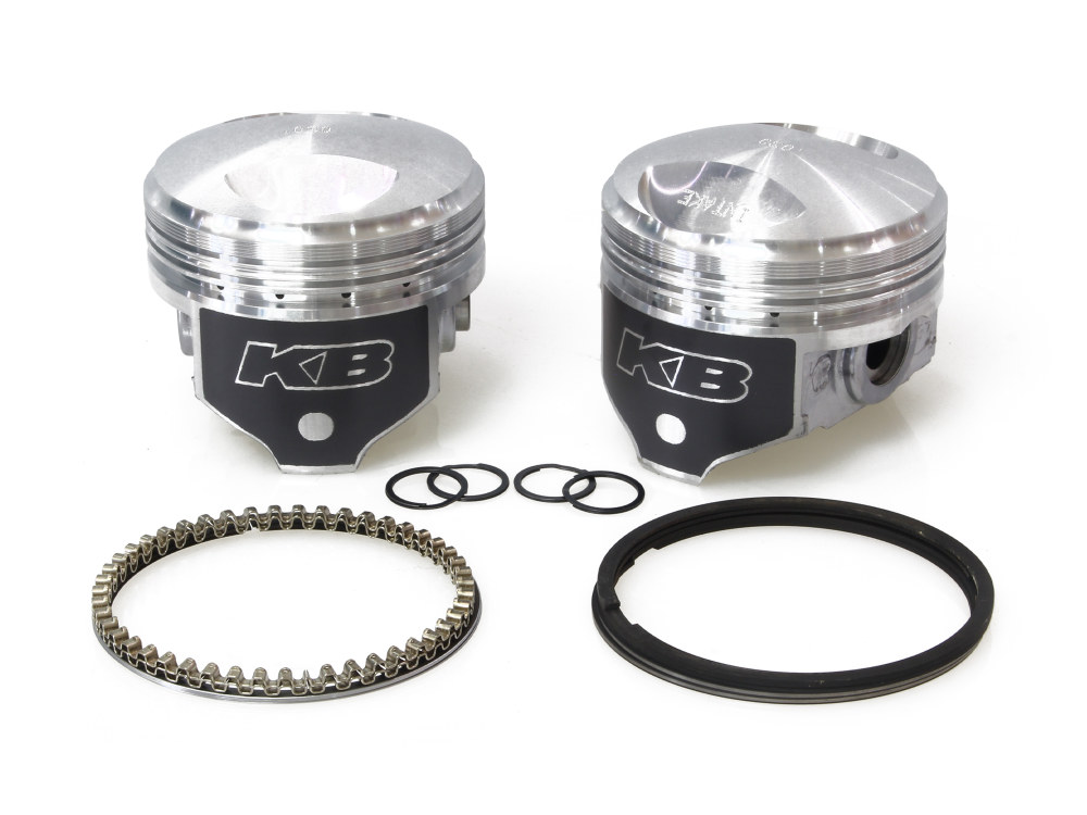 KEITH BLACK PISTONS +.030in. Dome Top Pistons with 8.3:1 Compression Ratio. Fits Big Twin 1978-1984 with 1340cc Shovel Engine.