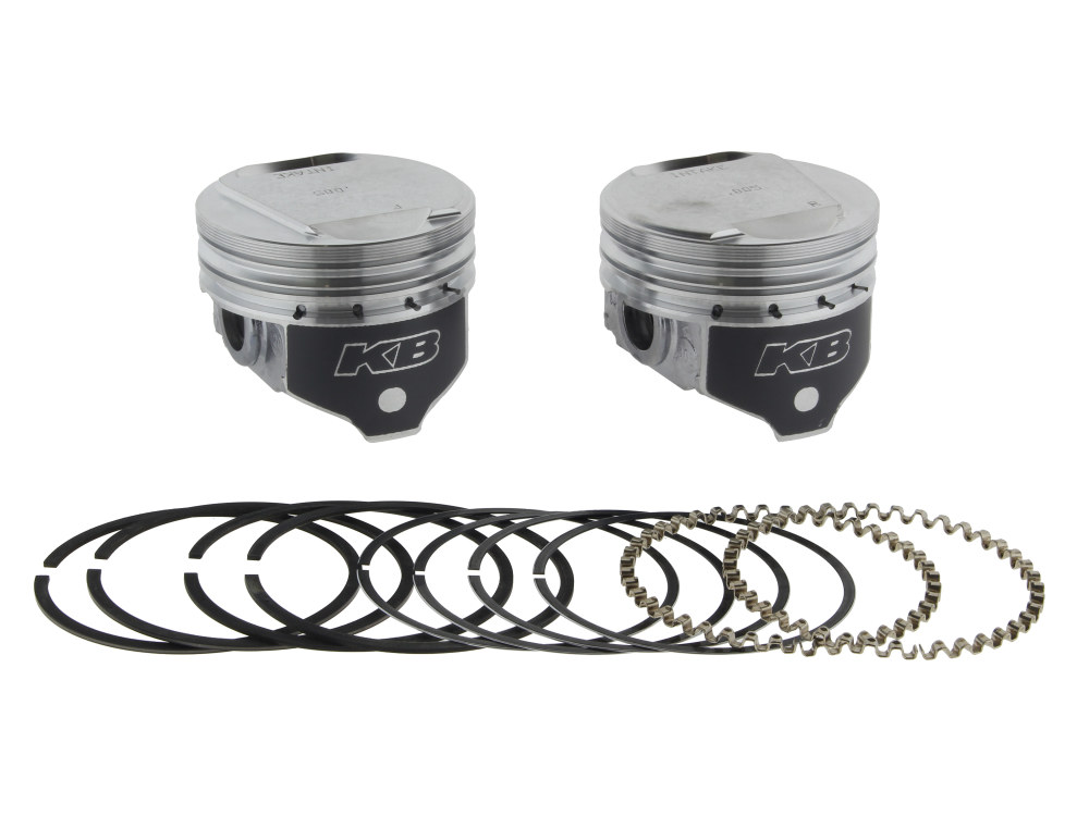 KEITH BLACK PISTONS +.005in. Dome Top Pistons with 9.6:1 Compression Ratio. Fits Big Twin 1984-1999 with Evo Engine.