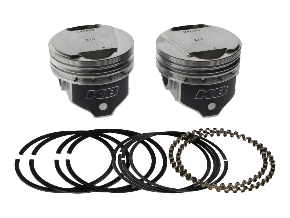 KEITH BLACK PISTONS Std Dome Top Pistons with 9.6:1 Compression Ratio. Fits Big Twin 1984-1999 with Evo Engine.