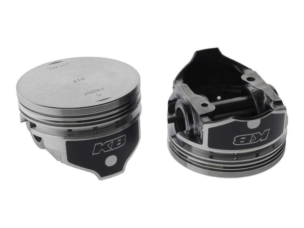 KEITH BLACK PISTONS +.010in. Flat Top Pistons  with 9.1:1 Compression Ratio. Fits Sportster 1986-2003 with Big Bore 883cc to 1200cc Conversion.