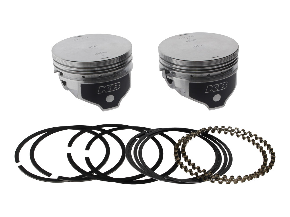 KEITH BLACK PISTONS +.010in. Flat Top Pistons  with 9.1:1 Compression Ratio. Fits Sportster 1986-2003 with Big Bore 883cc to 1200cc Conversion.