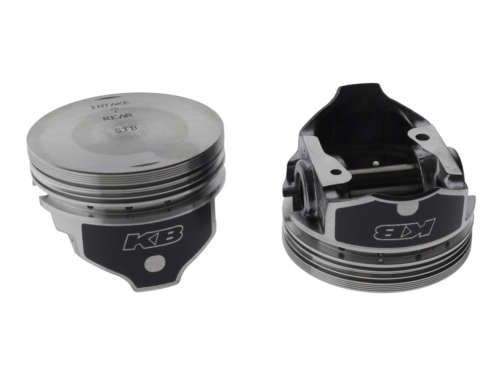 KEITH BLACK PISTONS Std Flat Top Pistons  with 9.1:1 Compression Ratio. Fits Sportster 1986-2003 with Big Bore 883cc to 1200cc Conversion.