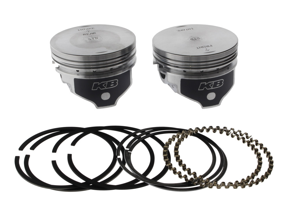 KEITH BLACK PISTONS Std Flat Top Pistons  with 9.1:1 Compression Ratio. Fits Sportster 1986-2003 with Big Bore 883cc to 1200cc Conversion.