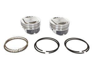 KEITH BLACK PISTONS +.010in. Dome Top Pistons with 10.5:1 Compression Ratio. Fits Twin Cam 1999-2006 with Big Bore 88ci to 95ci Conversion. KEITH BLACK PISTONS +.010in. Dome Top Pistons with 10.5:1 Compression Ratio. Fits Twin Cam 1999-2006 with Big Bore 88ci to 95ci Conversion.